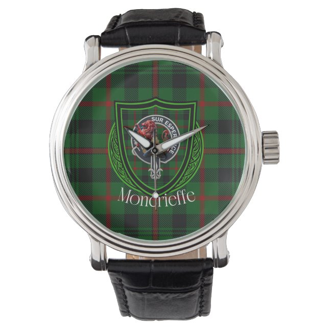 Reloj De Pulsera Moncrieffe Scottish Clan Tartan & Crest (Anverso)