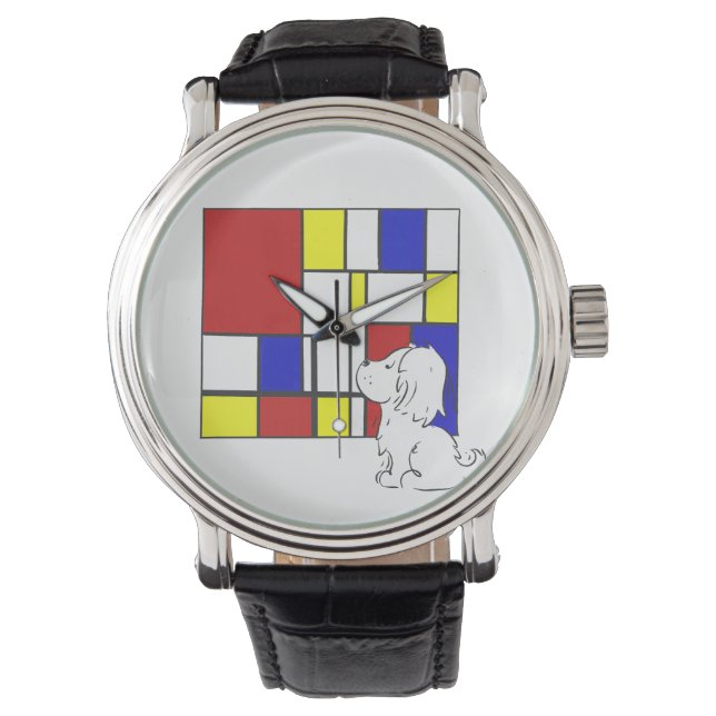 Reloj De Pulsera Mondrian Inspirado Manzanilla (Anverso)