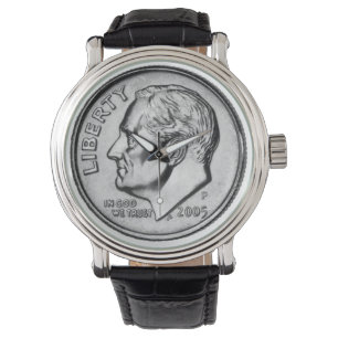 Reloj De Pulsera Moneda de diez centavos de Roosevelt