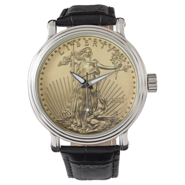 Reloj De Pulsera Moneda de oro de Águila Americana (Anverso)