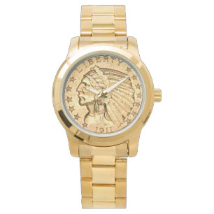 Reloj De Pulsera Moneda de oro de cabeza india