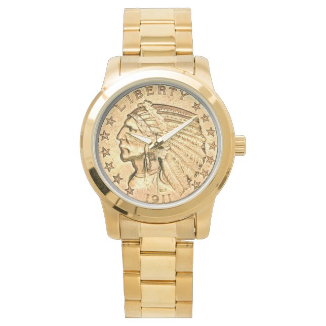 Reloj De Pulsera Moneda de oro de cabeza india (Anverso)