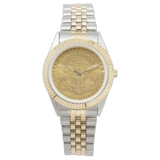 Reloj De Pulsera Moneda de oro de la Libertad de EE.UU. $20 en Dios