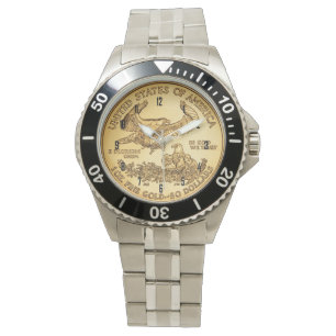 RELOJ DE PULSERA MONEDA DE ORO DE LA REPRODUCCIÓN (REPRODUCCIÓN)
