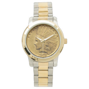 Reloj De Pulsera Moneda de oro nativa estadounidense