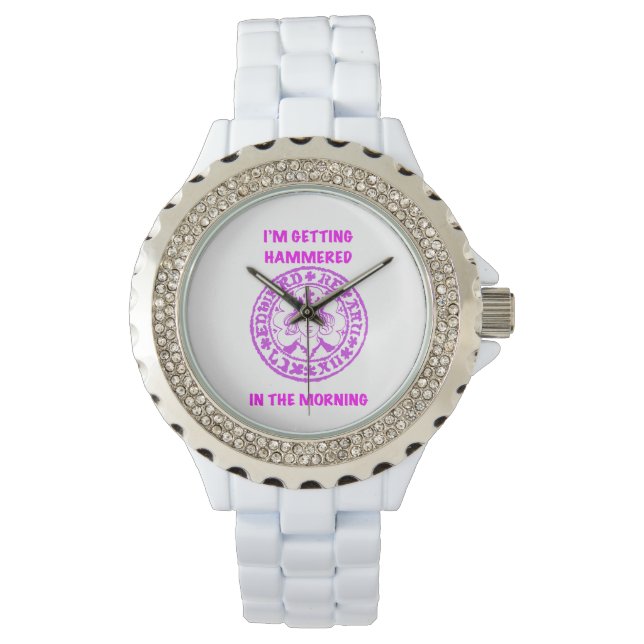Reloj De Pulsera Moneda Golpeada Rosa para Detector de Metales (Anverso)