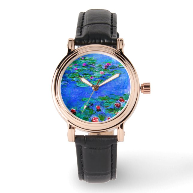 Reloj De Pulsera Monet - Lilies de agua (Rojo) (Anverso)