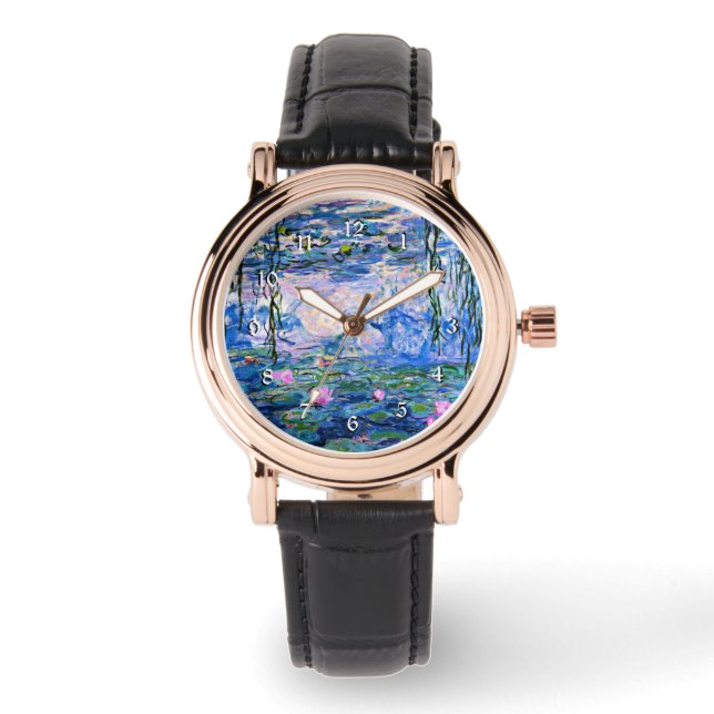 Reloj De Pulsera Monet: Water Lilies 1919, famosa pintura, (Anverso)