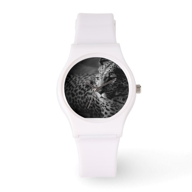 Reloj De Pulsera Monitor de diseño en blanco y negro (Anverso)