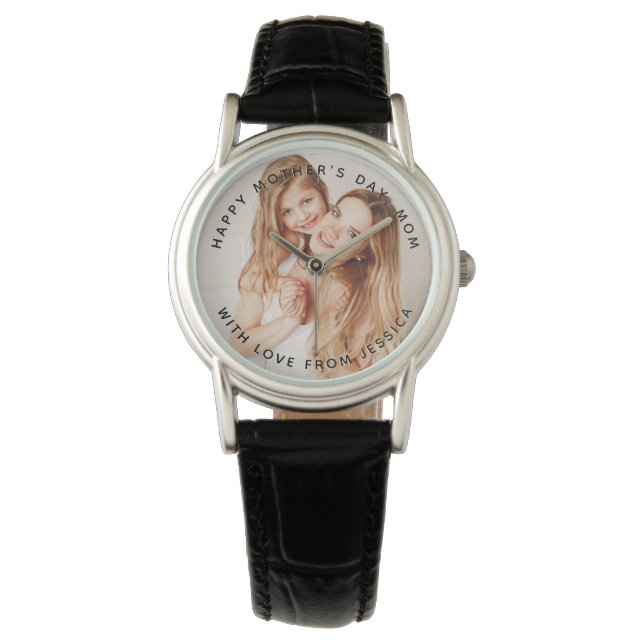 Reloj De Pulsera Monitoreo fotográfico personalizado con mensaje pe (Anverso)
