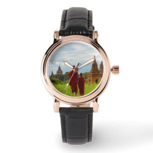 Reloj De Pulsera Monjes con Templos Antiguos
