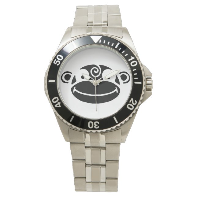 Reloj De Pulsera Mono blanco y negro (Anverso)
