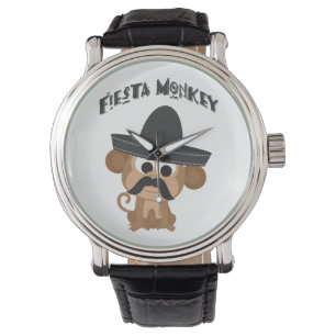 Reloj De Pulsera Mono Fiesta con Mustach y Sombrero Mexicano