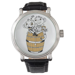 Reloj De Pulsera Mono tribal de dibujos animados