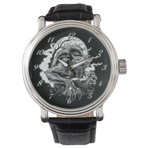 Reloj De Pulsera Monocromo Werewolf Moon