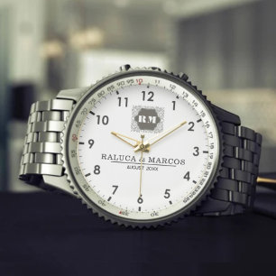 Reloj De Pulsera  Monogram  Custom Couple Names – Elegant gift