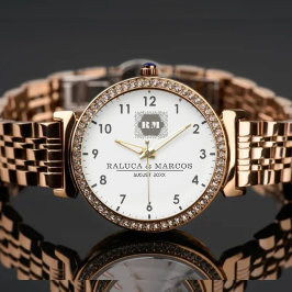 Reloj De Pulsera Monogram Custom Couple Names – Elegant gift