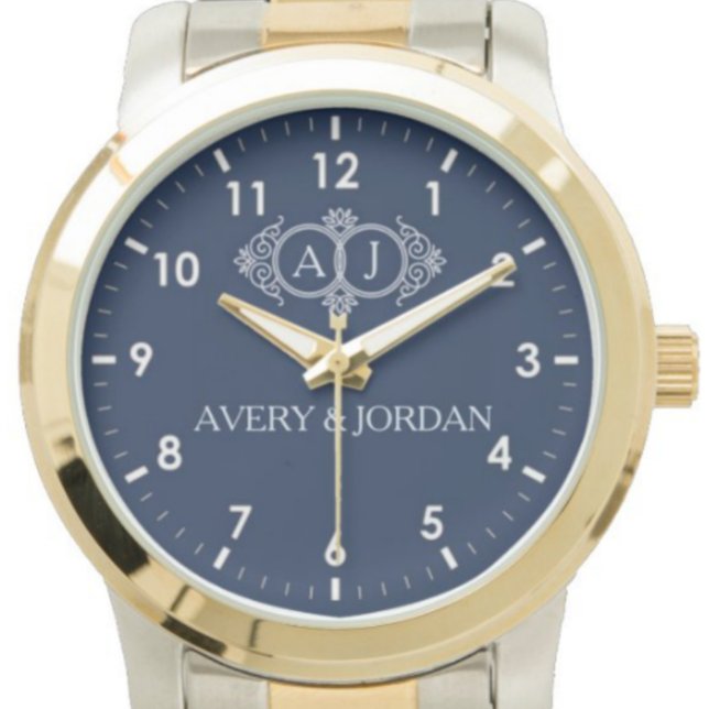 Reloj De Pulsera Monogram lovers bride and groom wedding gift  (Subido por el creador)