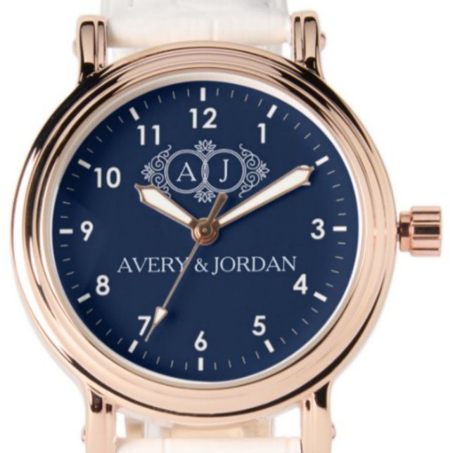 Reloj De Pulsera Monogram lovers bride and groom wedding gift  (Subido por el creador)