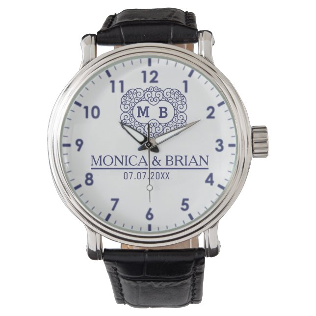 Reloj De Pulsera  Monogram Names and initials Mrs and Mr (Anverso)