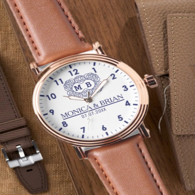 Reloj De Pulsera  Monogram Names and initials Mrs and Mr (Subido por el creador)