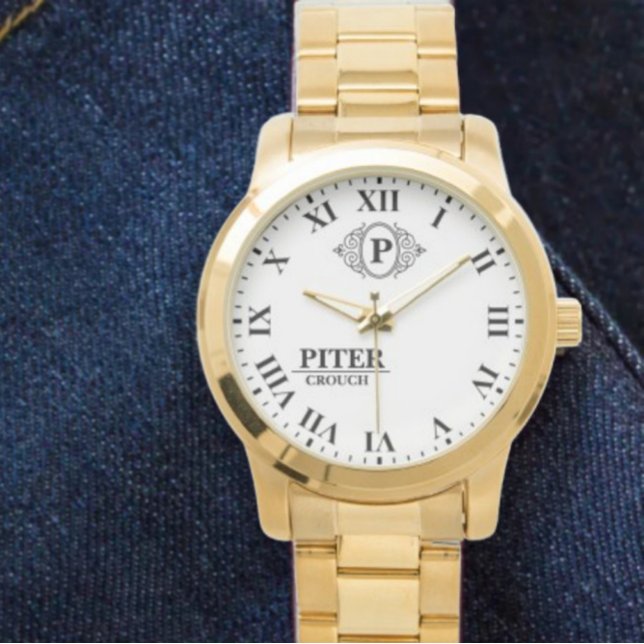 Reloj De Pulsera Monogram Personalized Name Initial simple (Subido por el creador)