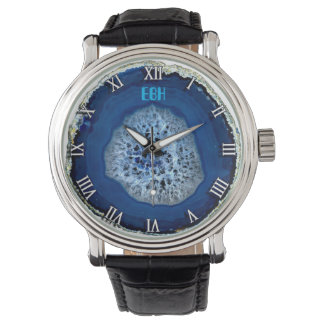 Reloj De Pulsera Monograma azul geode