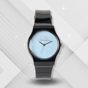 Reloj De Pulsera Monograma azul minimalista
