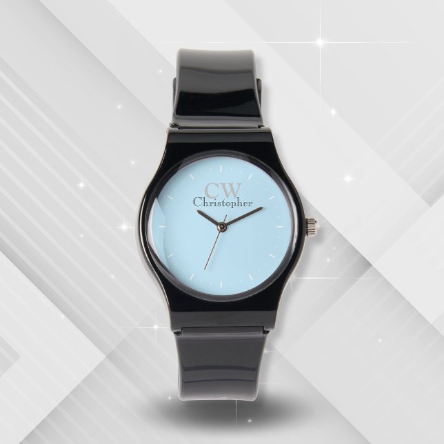 Reloj De Pulsera Monograma azul minimalista (Subido por el creador)