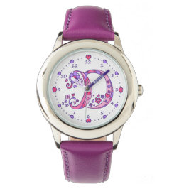 Reloj De Pulsera Monograma D doodle corazón chica ver