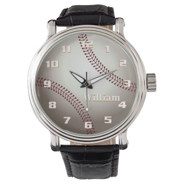 Reloj De Pulsera Monograma de béisbol genial (Anverso)