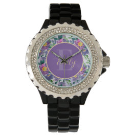 Reloj De Pulsera Monograma de bonito azul morado