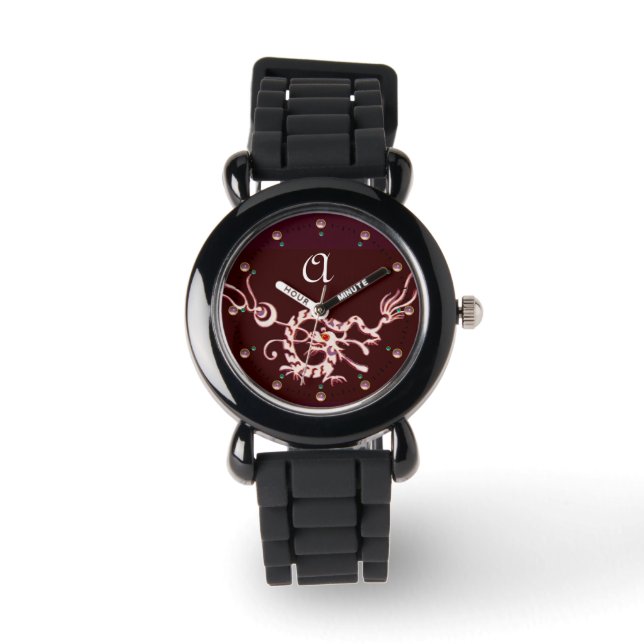 RELOJ DE PULSERA MONOGRAMA DE DRAGÓN DE MAR BLANCO ROJO (Anverso)