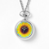 Monograma de girasol cielo azul inicial