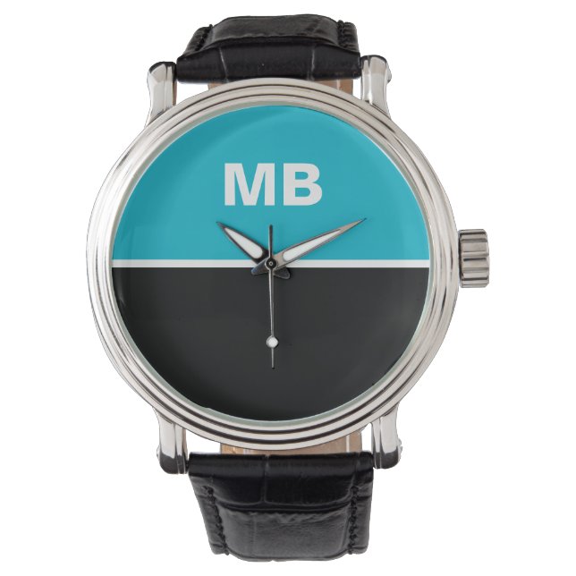Reloj De Pulsera Monograma de hombres de negocios modernos (Anverso)