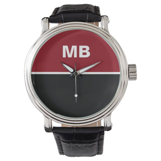 Reloj De Pulsera Monograma de hombres de negocios modernos (Anverso)