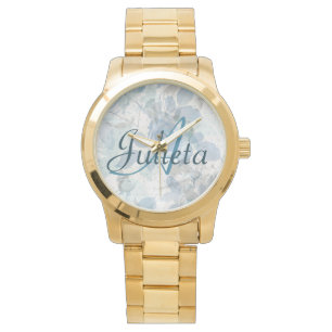 Reloj De Pulsera Monograma de lujo Rosas azules