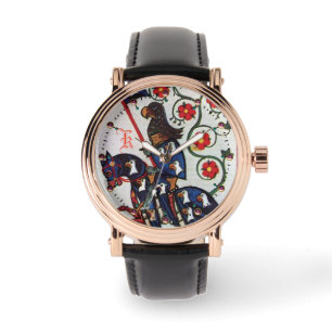 RELOJ DE PULSERA MONOGRAMA DE MINIATURA MEDIEVAL DE BLUE KNIGHT