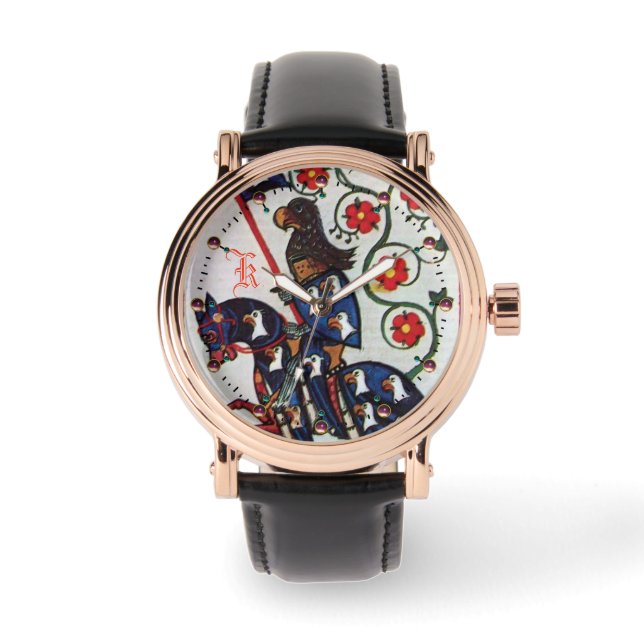 RELOJ DE PULSERA MONOGRAMA DE MINIATURA MEDIEVAL DE BLUE KNIGHT (Anverso)