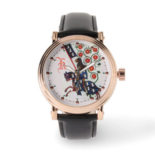 RELOJ DE PULSERA MONOGRAMA DE MINIATURA MEDIEVAL DE BLUE KNIGHT