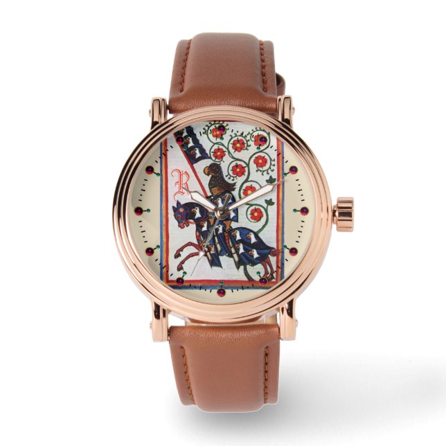 RELOJ DE PULSERA MONOGRAMA DE MINIATURA MEDIEVAL DE BLUE KNIGHT (Anverso)