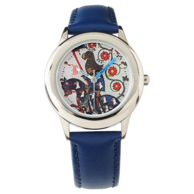 RELOJ DE PULSERA MONOGRAMA DE MINIATURA MEDIEVAL DE BLUE KNIGHT (Anverso)