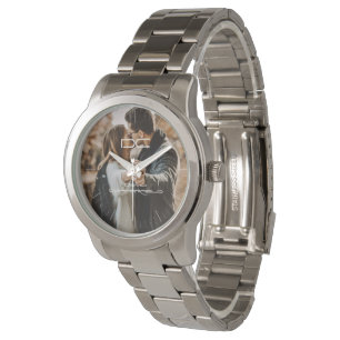 Reloj De Pulsera Monograma de nombre de foto personalizado