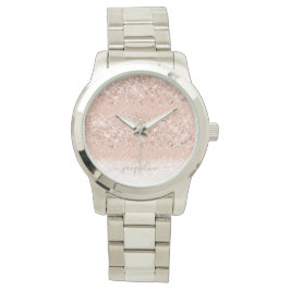 Reloj De Pulsera Monograma de oro rosa rosa rosa rosado de Rubor pu