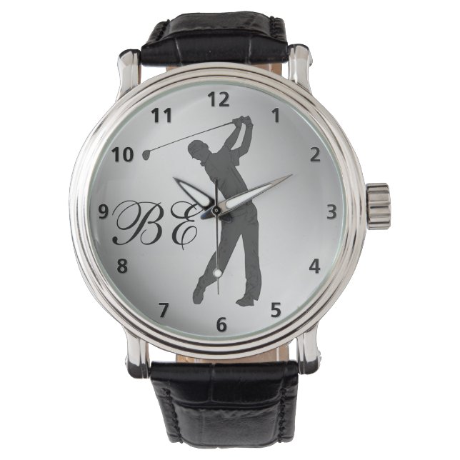 Reloj De Pulsera Monograma de Personalizable de Swinger de golf (Anverso)