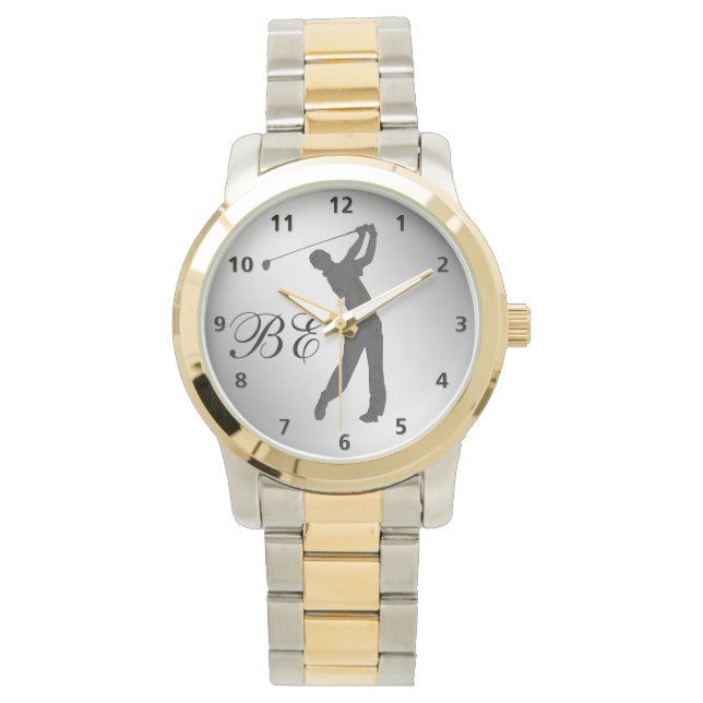 Reloj De Pulsera Monograma de Personalizable de Swinger de golf (Anverso)