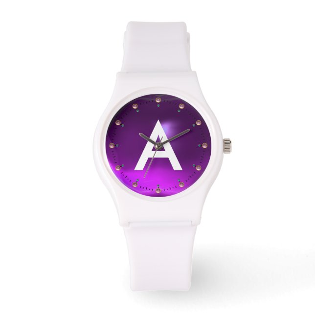 RELOJ DE PULSERA MONOGRAMA DE PIEDRA AMETYST IMPRESA (Anverso)