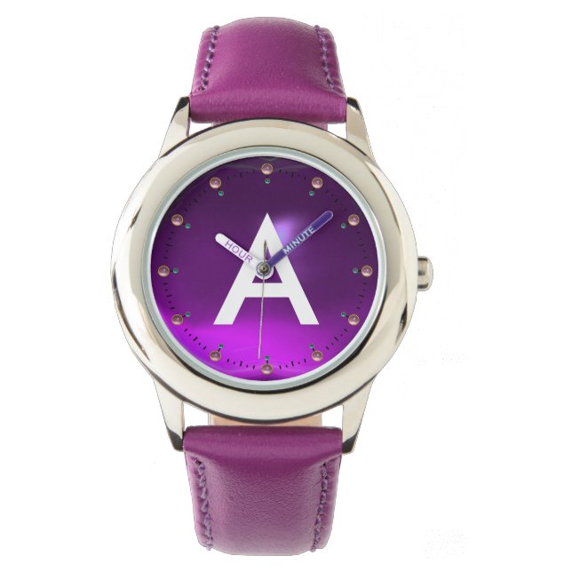 RELOJ DE PULSERA MONOGRAMA DE PIEDRA AMETYST IMPRESA (Anverso)
