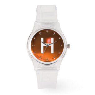 RELOJ DE PULSERA MONOGRAMA DE PIEDRA PRECIOSA AGATHE NARANJA IMPRES
