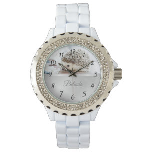 Reloj De Pulsera Monograma de Relieve metalizado plateado de edgeho
